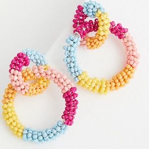 Torrid Multi Color Beaded Double Hoop Earring